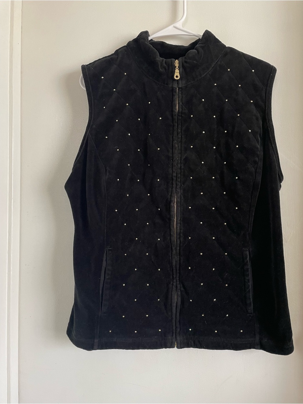 Charter Club Black Quilted Stud-Accent Sleeveless Vest 2X